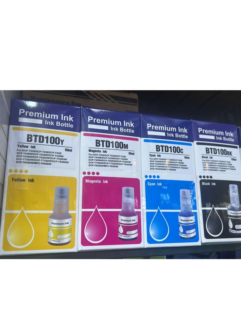 Terabyte BTD100 Full set Ultra High Yield Black, 7,500 Page Yield,Color each Cyan ,Yellow,Magenta, 5,000 Page Yield for Ink Tank Printers Black,Cyan,Yellow,Magenta - Image 1